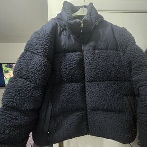 The North Face Nuptse Sherpa Men Navy Blue Coat Puffer Jacket 2XL Unisex Rare